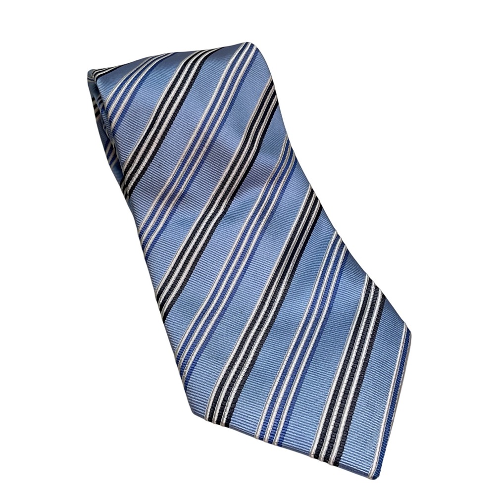 Donald J. Trump Neck Tie Mens Blue Striped Silk Signature Collection Formal 59"